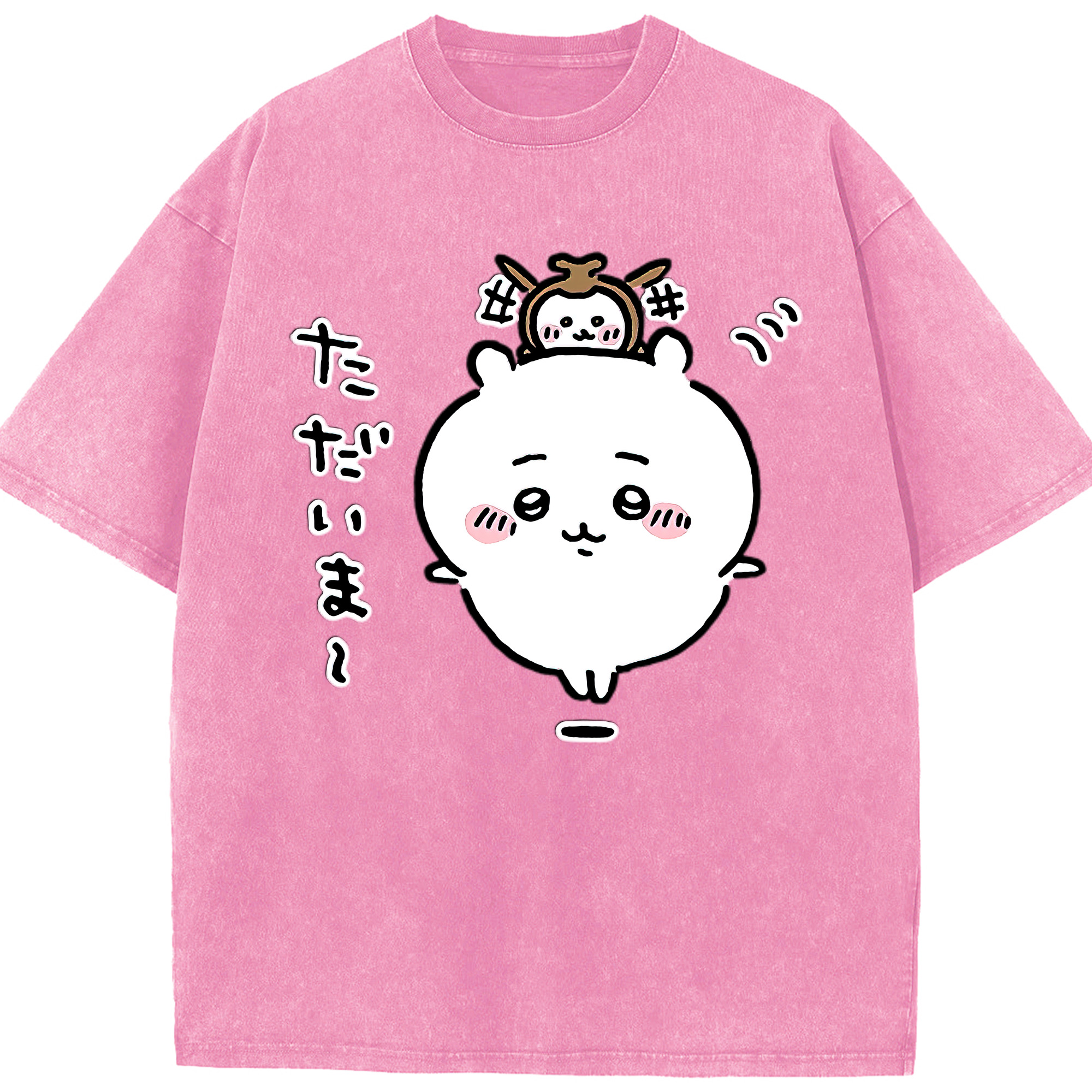 （画像用） ちいかわ ちいかわ Chii-kawa chiikawa 綿100% ヴィンテージ風 半袖Tシャツ（フロントプリント）